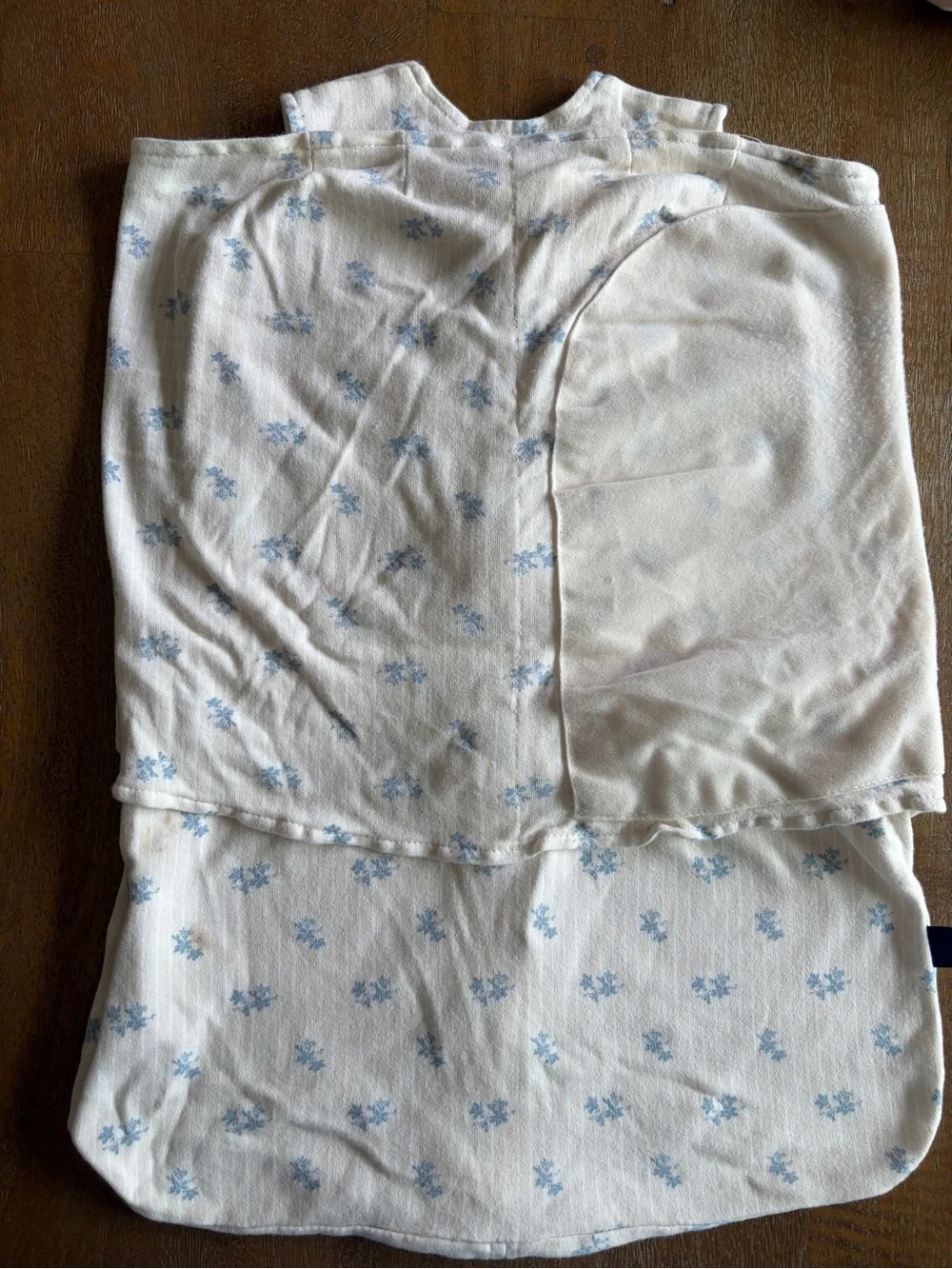 Halo Cream & Light Blue Floral Zip Sleep Sack for Infants